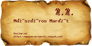 Mészáros Marót névjegykártya
